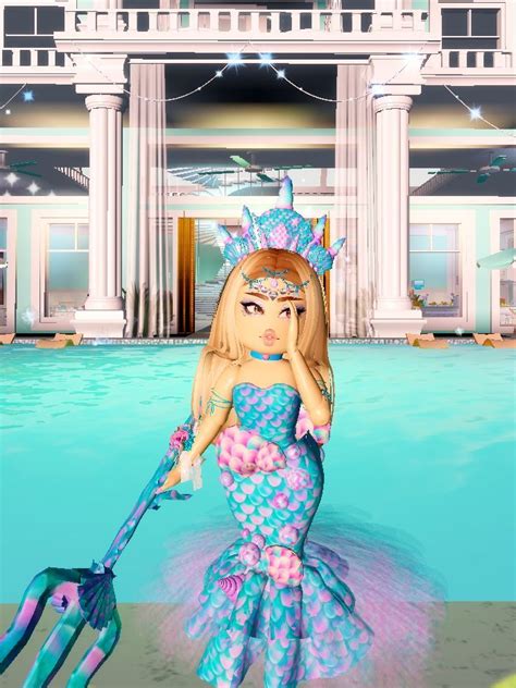 ↫ Pink and Blue Mermaid Outfit ↬ | Mermaid outfit, Royale high journal ideas, Cool avatars