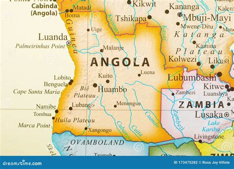 Map of Angola stock photo. Image of territory, capital - 173475282