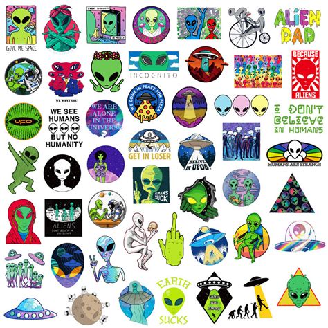 mixed alien ufo stickers ,Luggage laptop Sticker wholesale stickers