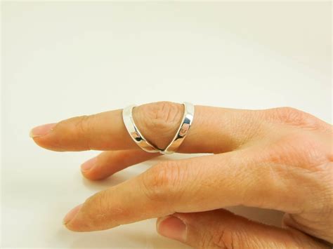 Sterling Silver Wide Band Swan Neck Splint by Lovethebugs on Etsy