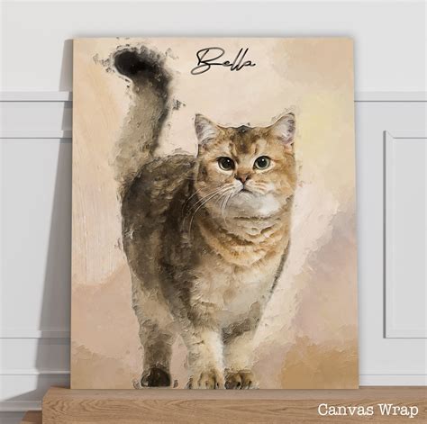 Pet Love on Canvas, Personalized Pet Artwork, Oil Painting Custom Cat ...