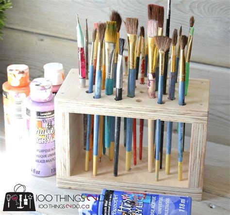 Paint Brush Storage Rack, paint brush storage | Craft room, Craft organization, Space crafts