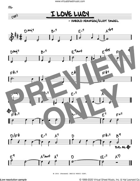 I Love Lucy sheet music (real book - melody and chords) (real book)