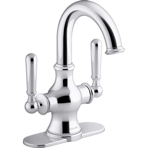 KOHLER Capilano Monoblock 4 in. Centerset 2-Handle Bathroom Faucet in Polished Chrome-K-R30580 ...