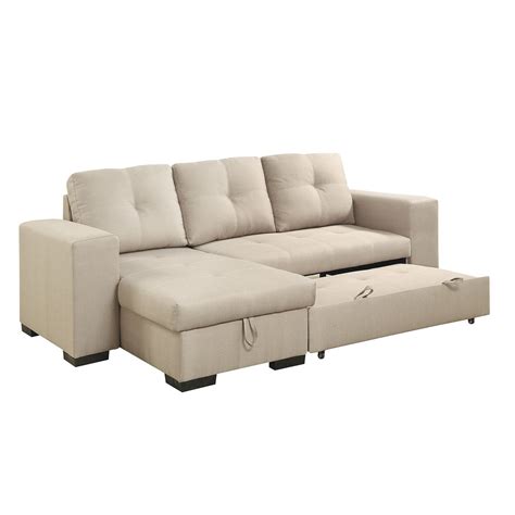 A&J Homes Studio Reversible Chaise Sleeper Sectional | Wayfair.ca