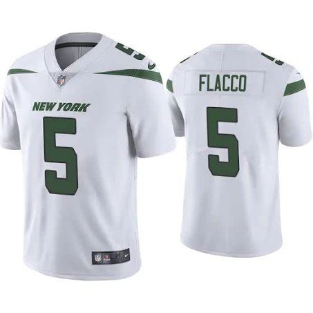 Men's / Youth JOE FLACCO JETS 5 color rush jersey white