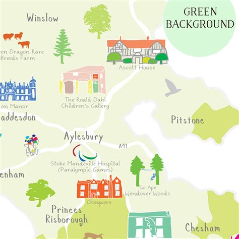 Map Of Buckinghamshire Art Print By Holly Francesca