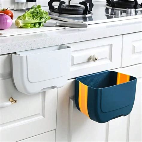 1pc Foldable Wall Mounted Kitchen Trash Can - Convenient Cabinet Door ...