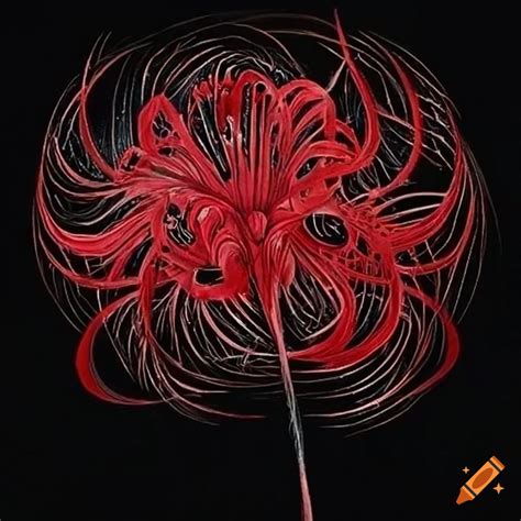 Red spider lily tattoo design on Craiyon