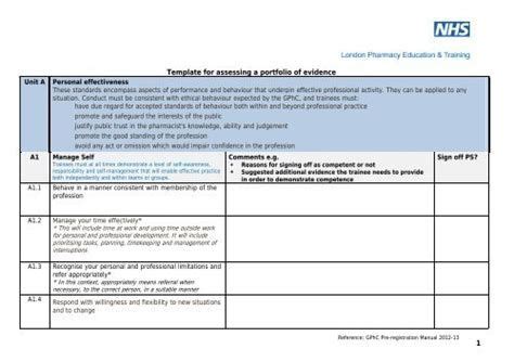 Portfolio Of Evidence Template For Project Management At Templatelayout ...