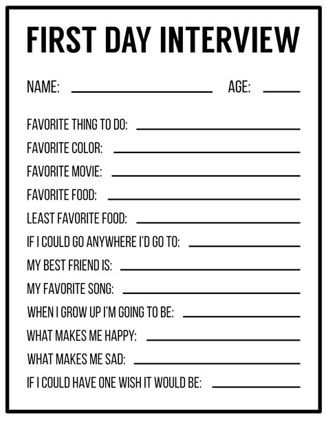 All About Me Printables {Interview Template} - Paper Trail Design