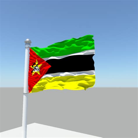 Mozambique flag 3D Model .obj .fbx .ma .mb - CGTrader.com