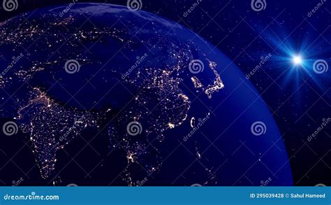 Realistic Earth at Night Animation with Seamless Loop Stock Footage - Video of planetary, globe ...