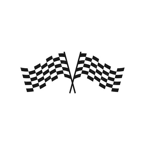 Premium Vector | Black and white racing flag logo design