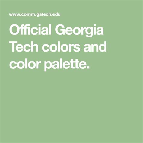 Official Georgia Tech colors and color palette. | Georgia tech, Color ...