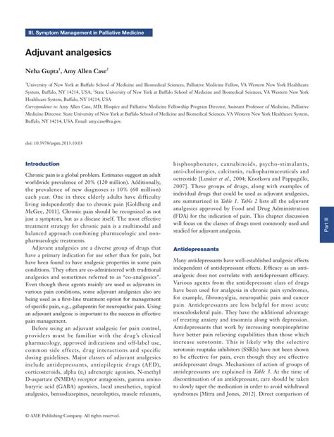 (PDF) Adjuvant Analgesics