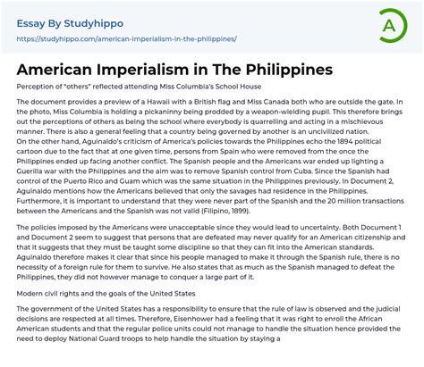 American Imperialism in The Philippines Essay Example | StudyHippo.com