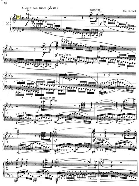 Chopin - Revolutionary Etude (piano sheet)