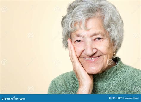 Cute Old Senior Lady Portrait Stock Photo - Image: 53141027