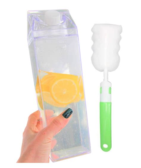 Buy 1 liter Milk carton water bottle B 33oz travel 1000ml size reusable square plastic smoothie ...