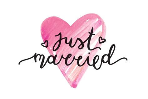 Just married. Vector lettering. | Just married, Just married sign, Just married quotes