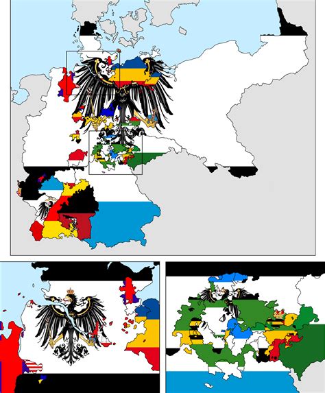 Flag Map of the states of the German Empire | German, Map, United ...