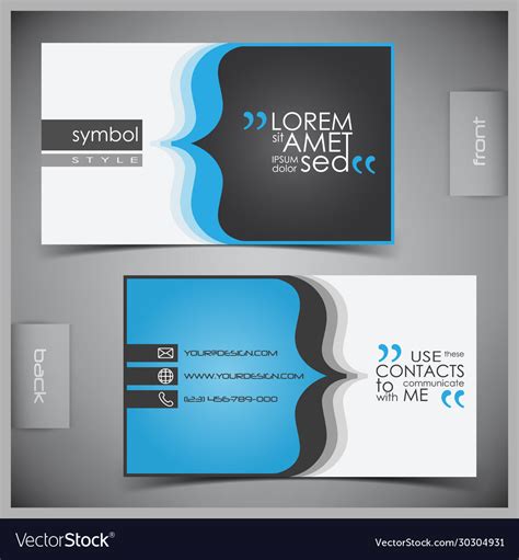 Business name card template Royalty Free Vector Image