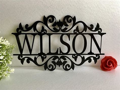 Amazon.com: Personalized Any Name Laser Cut Acrylic Metal Wood Sign Outdoor Wall Hanging Family ...