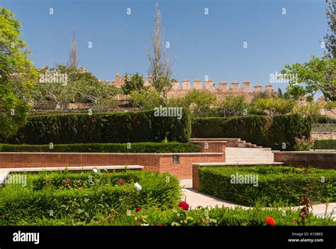 Alcazaba gardens, walls, Almeria, Spain Stock Photo - Alamy