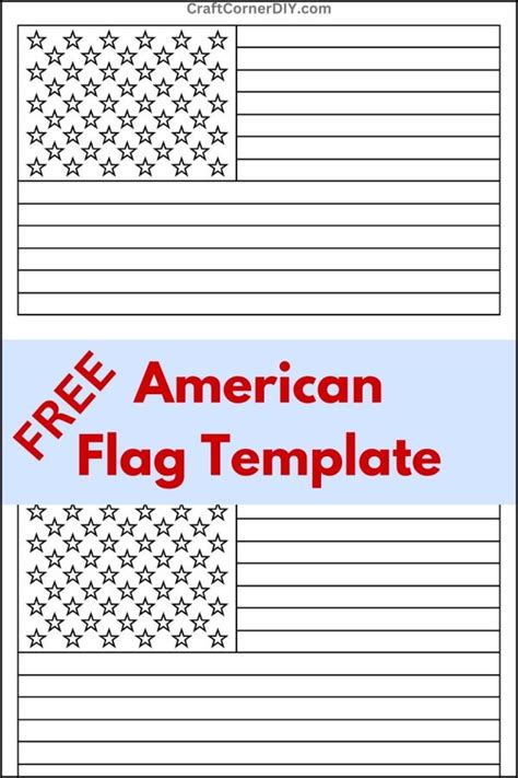 American Flag Template: Free Printable Coloring Page