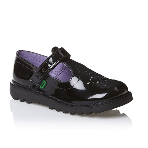 Kickers Kickers Junior Girls T Star Patent Black (N200) 1-12842 School ...