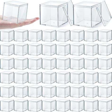 Amazon.com - 12 Pieces Clear Acrylic Plastic Square Cube Small Acrylic Box Acrylic Storage ...