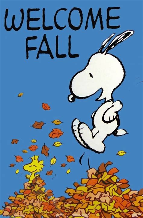 Snoopy Welcomes Fall autumn charlie brown fall snoopy peanuts | Charlie ...