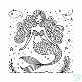 38 Sirena Da Colorare  pagine Di Magia Subacquea sketch template