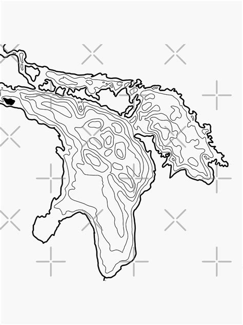 "Lake Huron Depth Map" Sticker for Sale by Abbey Hull | Redbubble