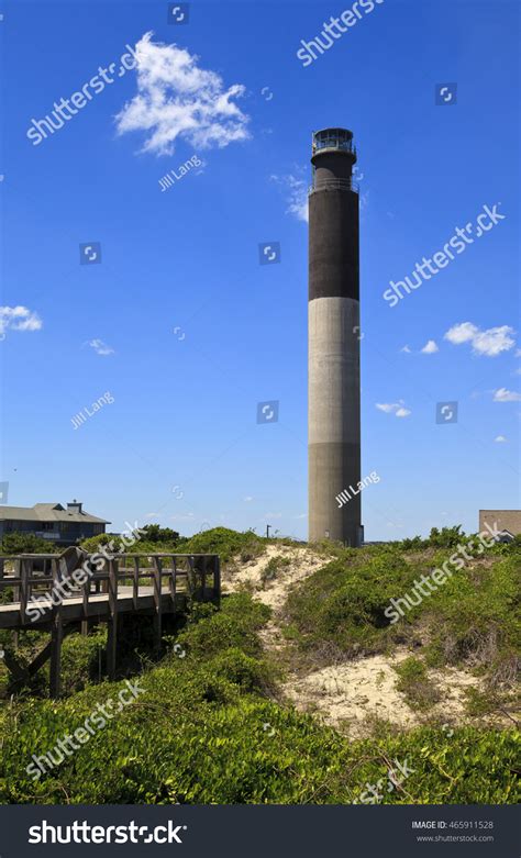 Oak Island Lighthouse Caswell Beach North Stock Photo 465911528 ...