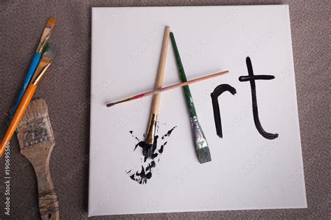 the word art written in paint brushes and paint Stock Photo | Adobe Stock