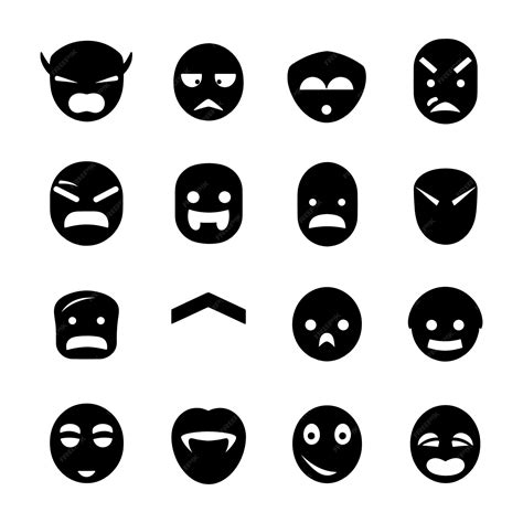 Premium Vector | Face emotion icon silhouette vector eps editable file