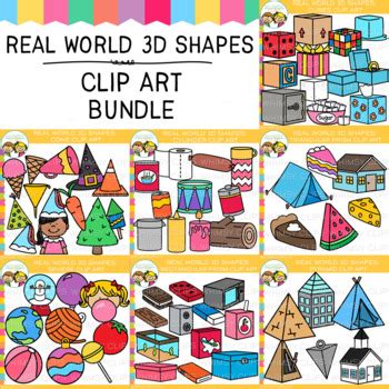 Real World 3D Shapes Clip Art Bundle by Whimsy Clips | TpT