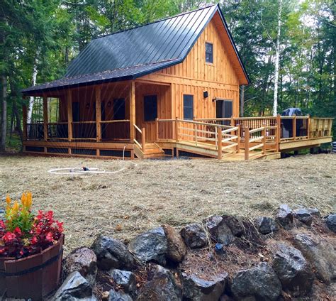 Adirondack Cabin Plans, 20'x32' with Cozy Loft and Front Porch, 1.5 Bath,Full Foundation | Small ...