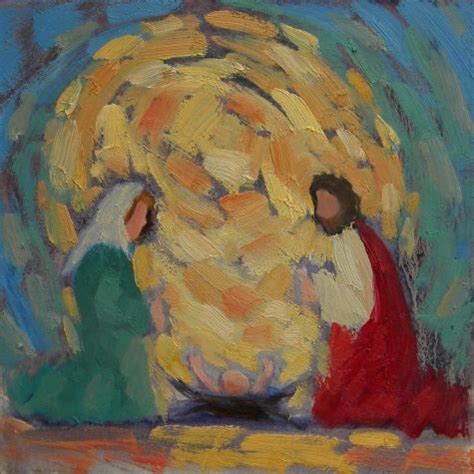 Christmas Painting Holy Family Nativity, original painting by artist ...