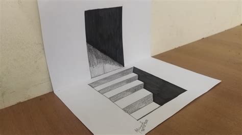 Easy 3D stairs drawing - YouTube