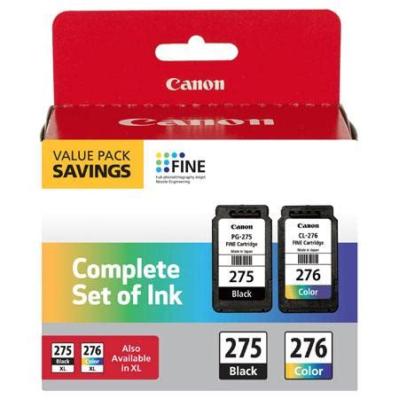 Canon PG-275/CL-276 Black/Color Multipack Original Standard Yield Ink Cartridge (4988C005 ...