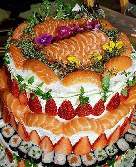 This sushi cake : ATBGE | Sushi cake, Buffet food, Sushi