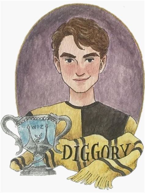 "Cedric Diggory " Sticker for Sale by evamariee | Harry potter portraits, Harry potter drawings ...