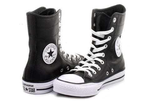 Converse Black Leather Hi-Rise 9-Eye Ankle Calf Boots / Shoes Wms NWOT ...