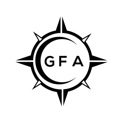 GFA abstract technology circle setting logo design on white background. GFA creative initials ...