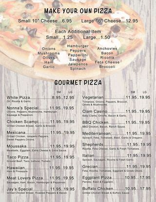 NONNAS-Delivery, Specials this Week (Plus Menu) - East Windsor Chamber ...