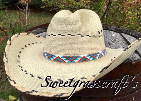 Southwestern Beaded Turquoise Cowboy Hat Band – Sweetgrass Crafts