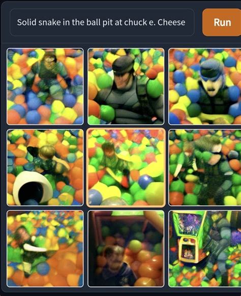 Solid snake in the ball pit at chuck e. Cheese Run - iFunny